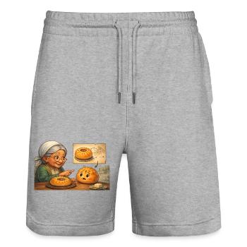 Tatar Babushka explains to the Russian Beljas - Stanley/Stella Trainer Unisex Organic Jogging Shorts - heather grey - Front - Nik (191cm) & Marisol (170cm)