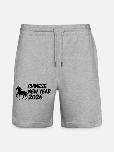Année du Cheval Lettrage - Short de jogging bio TRAINER Stanley/Stella unisexe - gris chiné