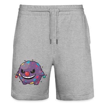 Coraigen - Stanley/Stella Unisex Bio Joggingshorts Trainer  - Grau meliert - Vorne - Nik (191cm) & Marisol (170cm)