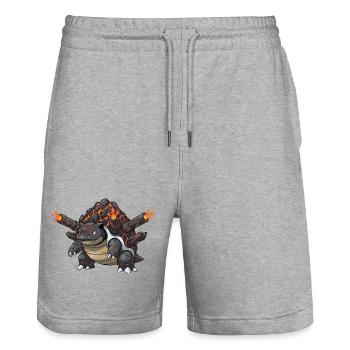 Yganon - Stanley/Stella Trainer Unisex Organic Jogging Shorts - heather grey - Front - Nik (191cm) & Marisol (170cm)