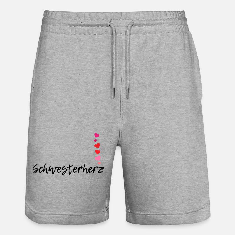 Lettres-Sœurs Cœurs Amour Cœurs - Short de jogging bio TRAINER Stanley/Stella unisexe - gris chiné