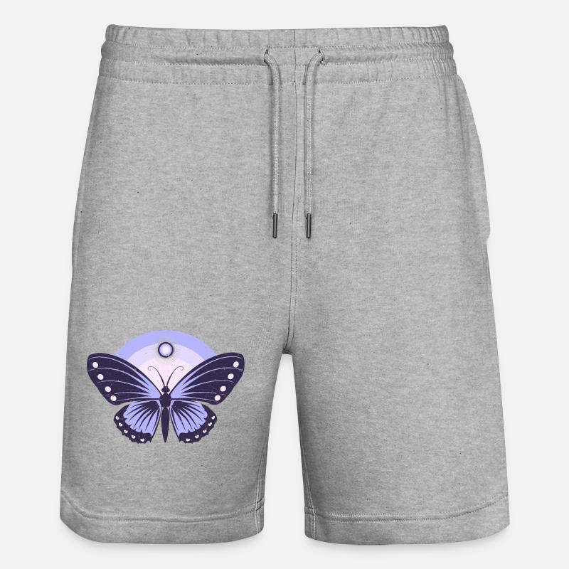 Papillon Lilas mignon - Short de jogging bio TRAINER Stanley/Stella unisexe - gris chiné