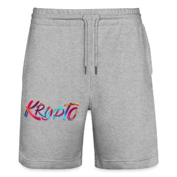 Krypto / Crypto - Stanley/Stella Unisex Bio Joggingshorts Trainer  - Grau meliert - Vorne - Nik (191cm) & Marisol (170cm)