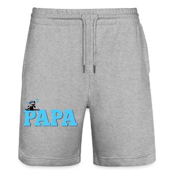 Wintersportler Papa Skifahrer - Stanley/Stella Unisex Bio Joggingshorts Trainer  - Grau meliert - Vorne - Nik (191cm) & Marisol (170cm)
