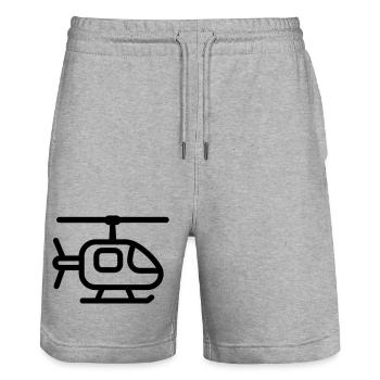 hélicoptère - Short de jogging bio TRAINER Stanley/Stella unisexe - gris chiné - Devant - Nik (191cm) & Marisol (170cm)