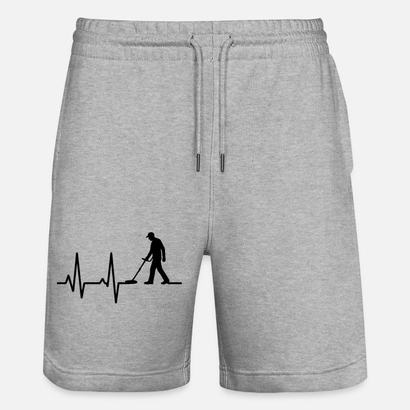 Herzschlag-oder-Metall-Detektions-Enthusiast - Stanley/Stella Unisex Bio Joggingshorts Trainer  - Grau meliert