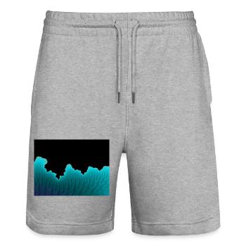 Neon Coral Wall - Stanley/Stella Trainer Unisex Organic Jogging Shorts - heather grey - Front - Nik (191cm) & Marisol (170cm)