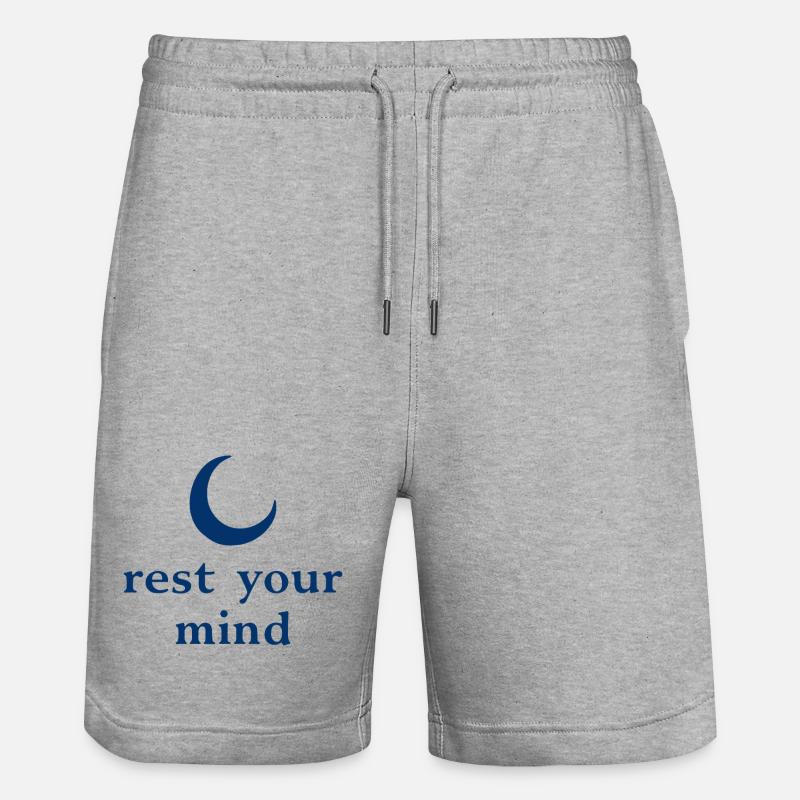 Rest Your Mind Mond Achtsamkeit Statement - Stanley/Stella Unisex Bio Joggingshorts Trainer - Grau meliert