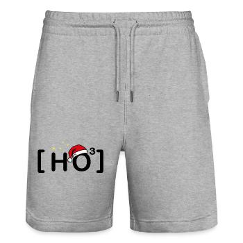Ho Ho Ho – Funny Christmas motif minimalist - Stanley/Stella Trainer Unisex Organic Jogging Shorts - heather grey - Front - Nik (191cm) & Marisol (170cm)