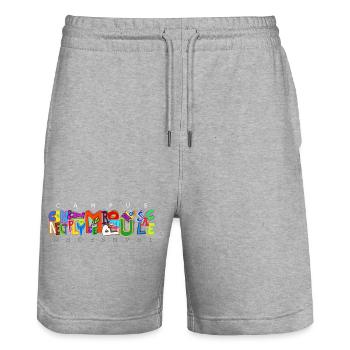 AICampus2026 - Stanley/Stella Trainer Unisex Organic Jogging Shorts - heather grey - Front - Nik (191cm) & Marisol (170cm)