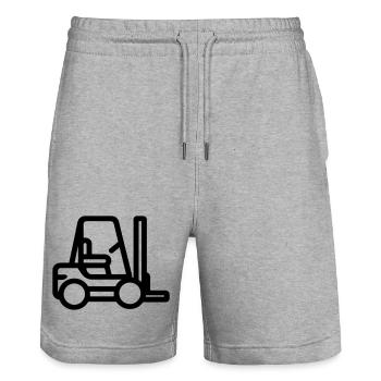 Gabelstapler - Stanley/Stella Unisex Bio Joggingshorts Trainer  - Grau meliert - Vorne - Nik (191cm) & Marisol (170cm)