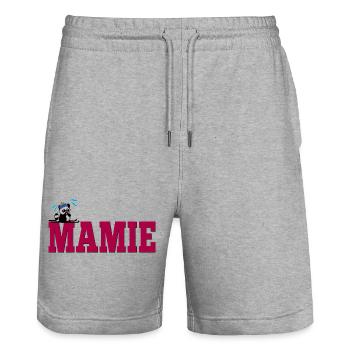 Oma Oma Skifahren - Stanley/Stella Unisex Bio Joggingshorts Trainer  - Grau meliert - Vorne - Nik (191cm) & Marisol (170cm)
