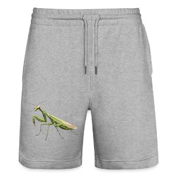 Gottesanbeterinnen Gottesanbeterin - Stanley/Stella Unisex Bio Joggingshorts Trainer  - Grau meliert - Vorne - Nik (191cm) & Marisol (170cm)