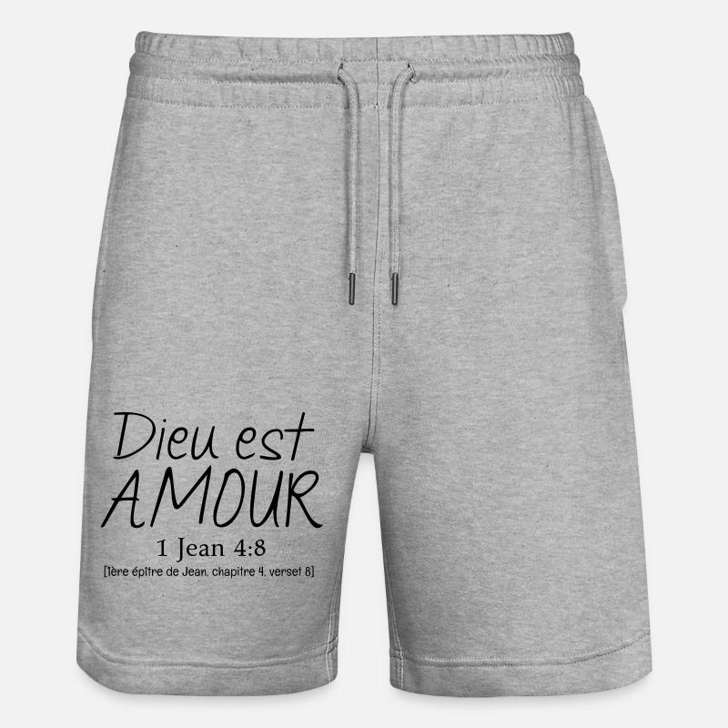 Dieu est amour - Short de jogging bio TRAINER Stanley/Stella unisexe - gris chiné