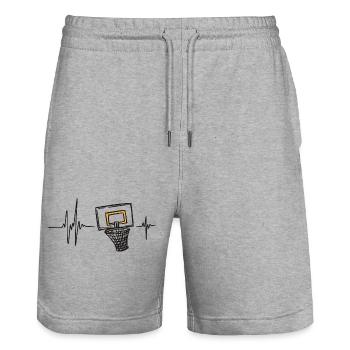 Keyboard Piano Instrument Music Keys Melody - Stanley/Stella Trainer Unisex Organic Jogging Shorts - heather grey - Front - Nik (191cm) & Marisol (170cm)