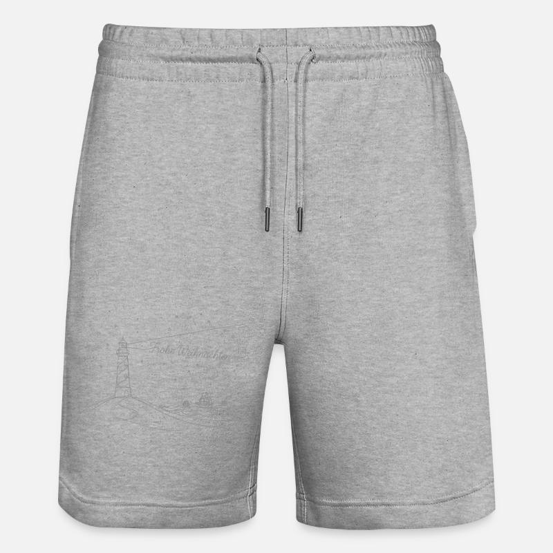 Joyeux Noël, phare, mer et plage - Short de jogging bio TRAINER Stanley/Stella unisexe - gris chiné
