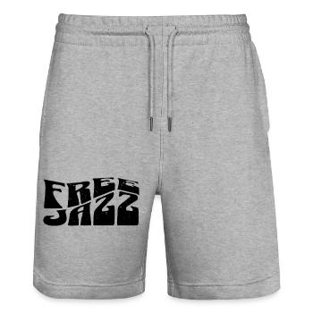 Logo du jazz libre - Short de jogging bio TRAINER Stanley/Stella unisexe - gris chiné - Devant - Nik (191cm) & Marisol (170cm)