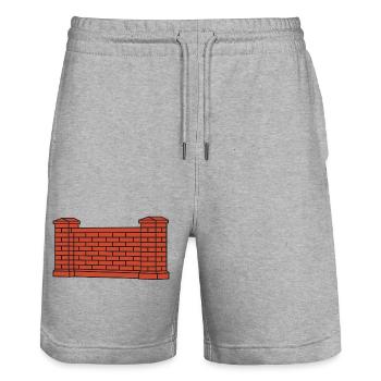 Style urbain Brick Wall - Short de jogging bio TRAINER Stanley/Stella unisexe - gris chiné - Devant - Nik (191cm) & Marisol (170cm)