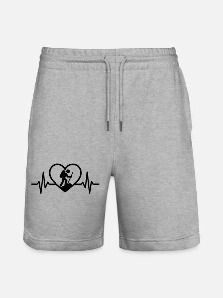 Heart Hiking – Passion for Nature - Stanley/Stella Trainer Unisex Organic Jogging Shorts - heather grey