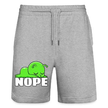 Alien Nope Not Today Schlafen Faulenzen Chillen - Stanley/Stella Unisex Bio Joggingshorts Trainer  - Grau meliert - Vorne - Nik (191cm) & Marisol (170cm)