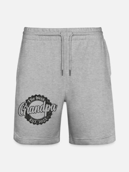 The Best Grandpa since 2023 - Stanley/Stella Trainer Unisex Organic Jogging Shorts - heather grey
