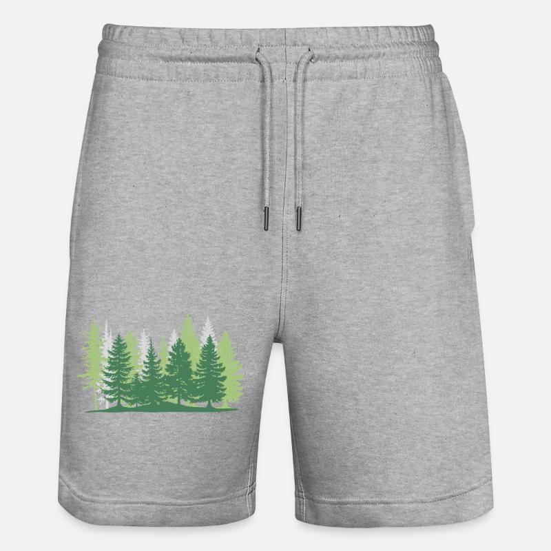 Forêt arbre verts - Short de jogging bio TRAINER Stanley/Stella unisexe - gris chiné