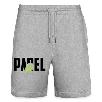 Padel - Stanley/Stella Unisex Bio Joggingshorts Trainer  - Grau meliert - Vorne - Nik (191cm) & Marisol (170cm)