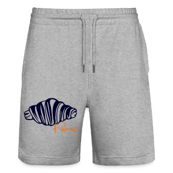 Croissants Paris - Stanley/Stella Trainer Unisex Organic Jogging Shorts - heather grey - Front - Nik (191cm) & Marisol (170cm)