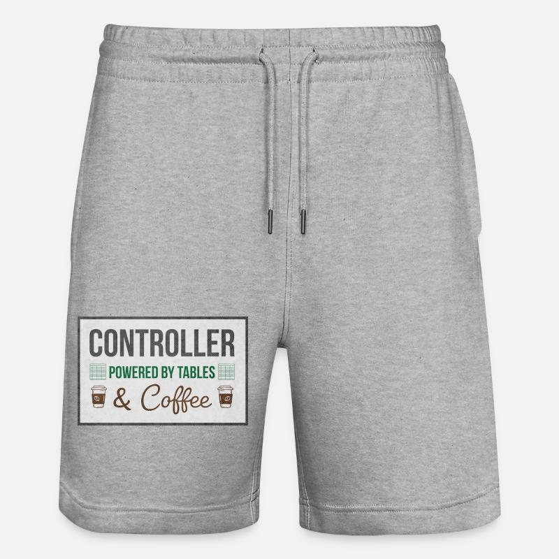Controller Powered by Tables & Coffee - Stanley/Stella Unisex Bio Joggingshorts Trainer  - Grau meliert