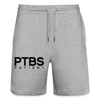 PTSD Patient Post-Traumatic Stress Disorder - Stanley/Stella Trainer Unisex Organic Jogging Shorts - heather grey - Front - Nik (191cm) & Marisol (170cm)