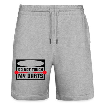 Do Not Touch My Darts Warning Darts Player Humor - Stanley/Stella Trainer Unisex Organic Jogging Shorts - heather grey - Front - Nik (191cm) & Marisol (170cm)