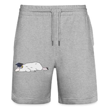 Cute Sleeping Sheep Abschluss Cap Lazy College Gr - Stanley/Stella Unisex Bio Joggingshorts Trainer  - Grau meliert - Vorne - Nik (191cm) & Marisol (170cm)