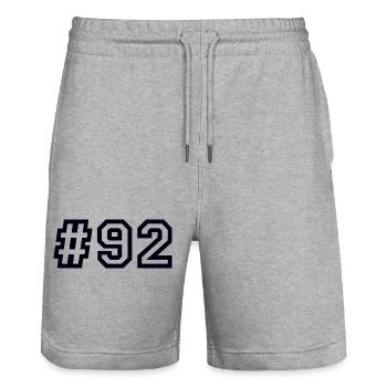 1992 Hashtag 92 - Short de jogging bio TRAINER Stanley/Stella unisexe - gris chiné - Devant - Nik (191cm) & Marisol (170cm)