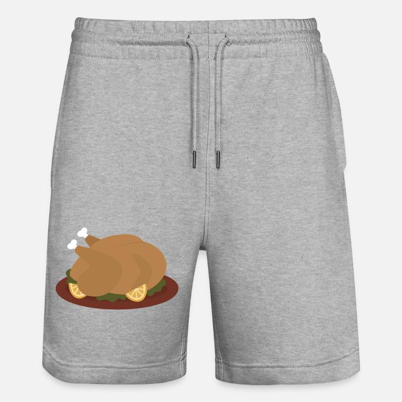 Gerösteter Truthahn mit Zitronengarnitur - Stanley/Stella Unisex Bio Joggingshorts Trainer  - Grau meliert
