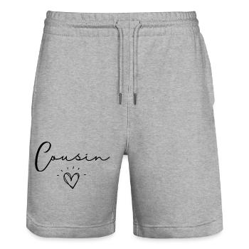 cousin - Short de jogging bio TRAINER Stanley/Stella unisexe - gris chiné - Devant - Nik (191cm) & Marisol (170cm)