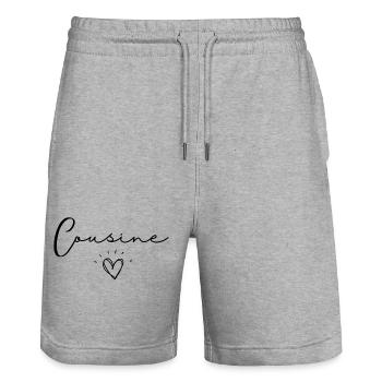 Cousin - Stanley/Stella Unisex Bio Joggingshorts Trainer  - Grau meliert - Vorne - Nik (191cm) & Marisol (170cm)