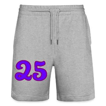 25. 25 YEARS. 25th ANNIVERSARY. 25 YEARS ANNIVERSARY. - Stanley/Stella Trainer Unisex Organic Jogging Shorts - heather grey - Front - Nik (191cm) & Marisol (170cm)