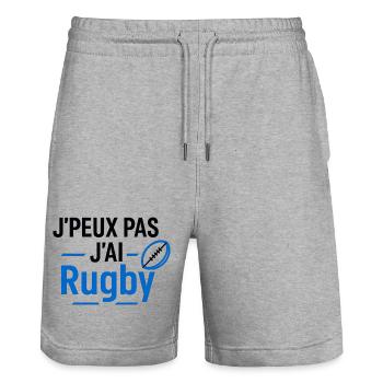 J'peux pas j'ai Rugby Graphique - Short de jogging bio TRAINER Stanley/Stella unisexe - gris chiné - Devant - Nik (191cm) & Marisol (170cm)