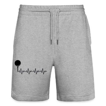 Golf Golfer Golfball EKG Herzschlag Herzfrequenz - Stanley/Stella Unisex Bio Joggingshorts Trainer  - Grau meliert - Vorne - Nik (191cm) & Marisol (170cm)