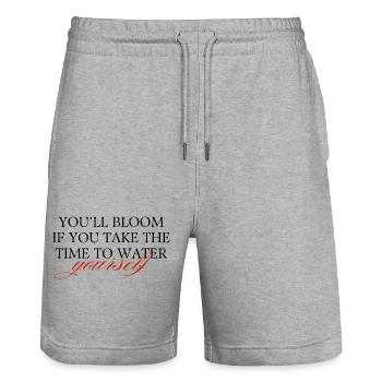 You'll Bloom If You Take The Time To Water... - Stanley/Stella Unisex Bio Joggingshorts Trainer  - Grau meliert - Vorne - Nik (191cm) & Marisol (170cm)