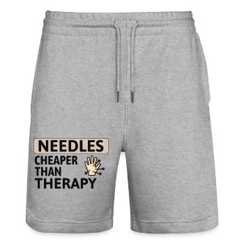Licensed TCM Practitioner Expert Cost-Effective  - Stanley/Stella Trainer Unisex Organic Jogging Shorts - heather grey - Front - Nik (191cm) & Marisol (170cm)