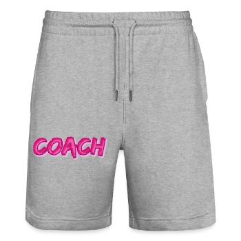 Job Coach - Stanley/Stella Trainer Unisex Organic Jogging Shorts - heather grey - Front - Nik (191cm) & Marisol (170cm)