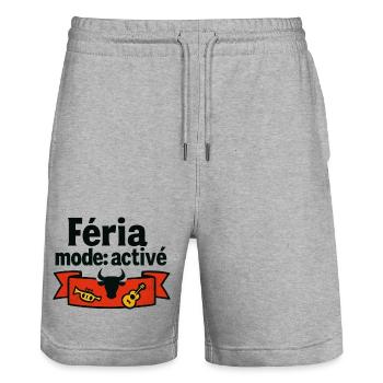 Féria mode : activé - Short de jogging bio TRAINER Stanley/Stella unisexe - gris chiné - Devant - Nik (191cm) & Marisol (170cm)