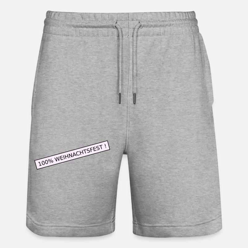100 Prozent weihnachtsfest - Stanley/Stella Unisex Bio Joggingshorts Trainer  - Grau meliert