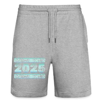 Eiskalt 2025 - Stanley/Stella Unisex Bio Joggingshorts Trainer  - Grau meliert - Vorne - Nik (191cm) & Marisol (170cm)
