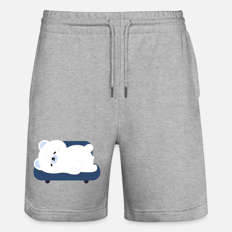Ours polaire fatigué sur le canapé - Short de jogging bio TRAINER Stanley/Stella unisexe - gris chiné