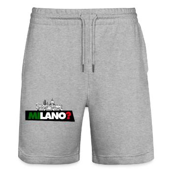 Milan? - Stanley/Stella Trainer Unisex Organic Jogging Shorts - heather grey - Front - Nik (191cm) & Marisol (170cm)