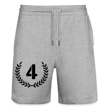 4 Kranz - Stanley/Stella Unisex Bio Joggingshorts Trainer  - Grau meliert - Vorne - Nik (191cm) & Marisol (170cm)