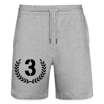 3 Couronne - Short de jogging bio TRAINER Stanley/Stella unisexe - gris chiné - Devant - Nik (191cm) & Marisol (170cm)
