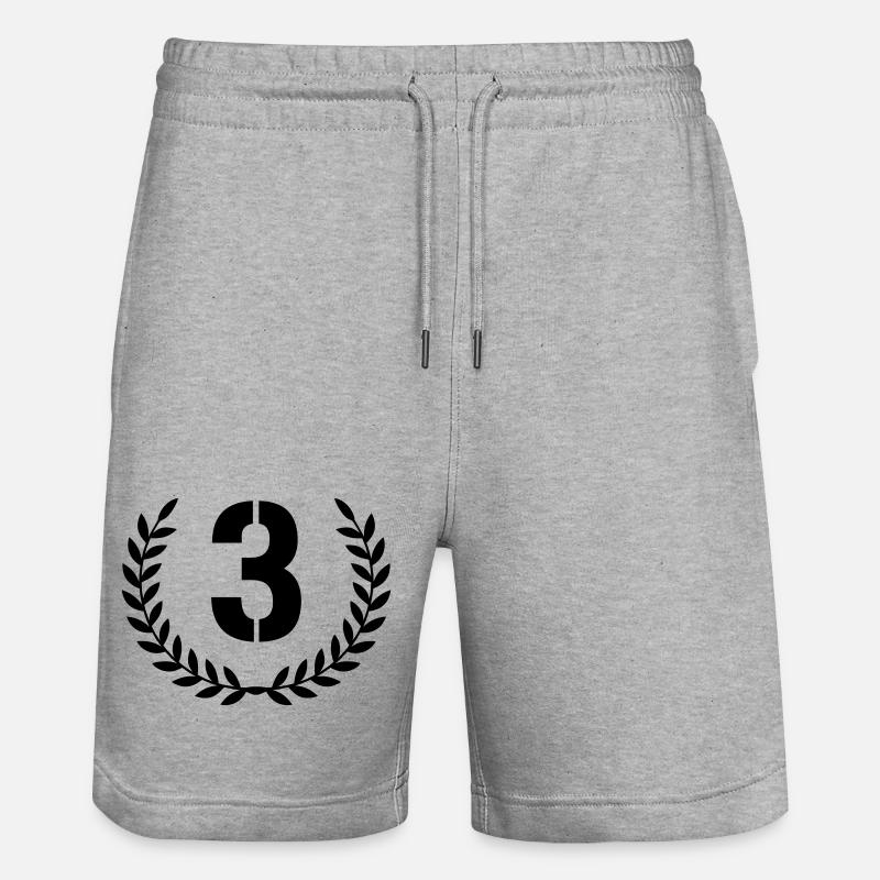 3 Couronne - Short de jogging bio TRAINER Stanley/Stella unisexe - gris chiné